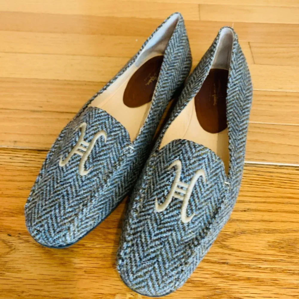 Cole Haan Collection Womens Tweed Loafer Size 9 Blue Brown Made in Italy - Picture 5 of 15